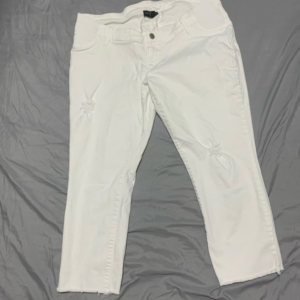 Indigo Blue Demi panel maternity cropped jeans XL